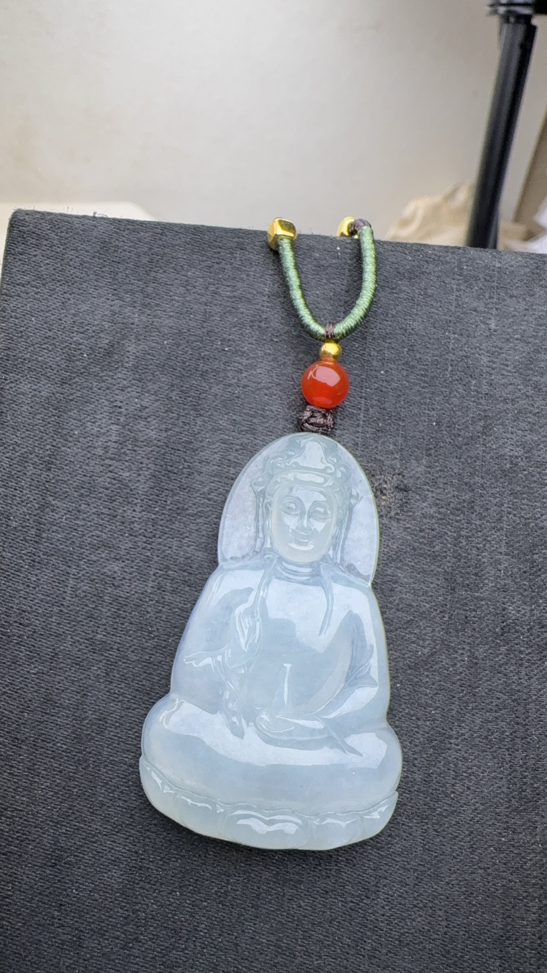 白冰素衣观音白色冰透精美长50宽31厚6天然翡翠玉素衣观音一对