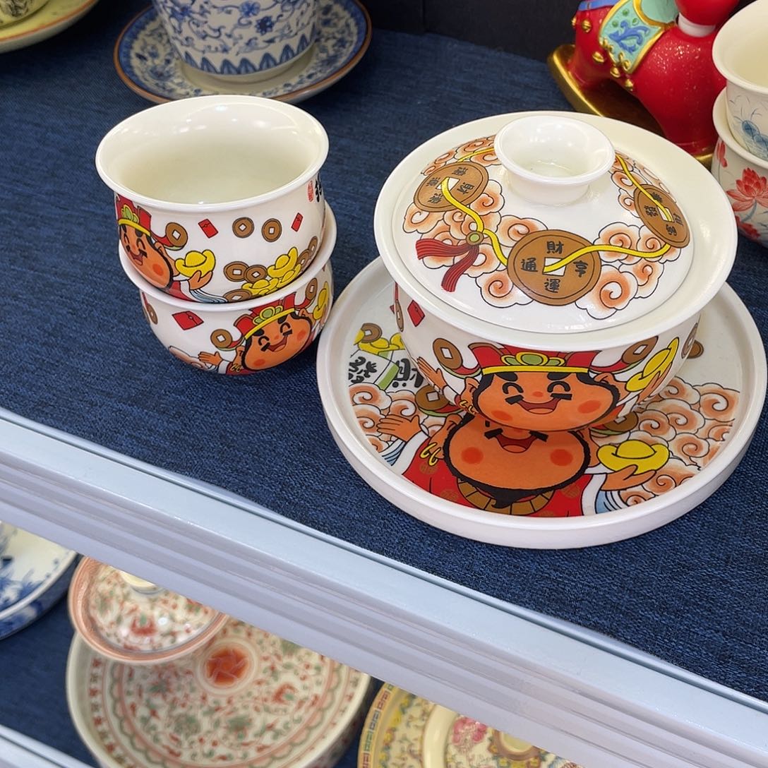 陶景德陶瓷盖碗茶具