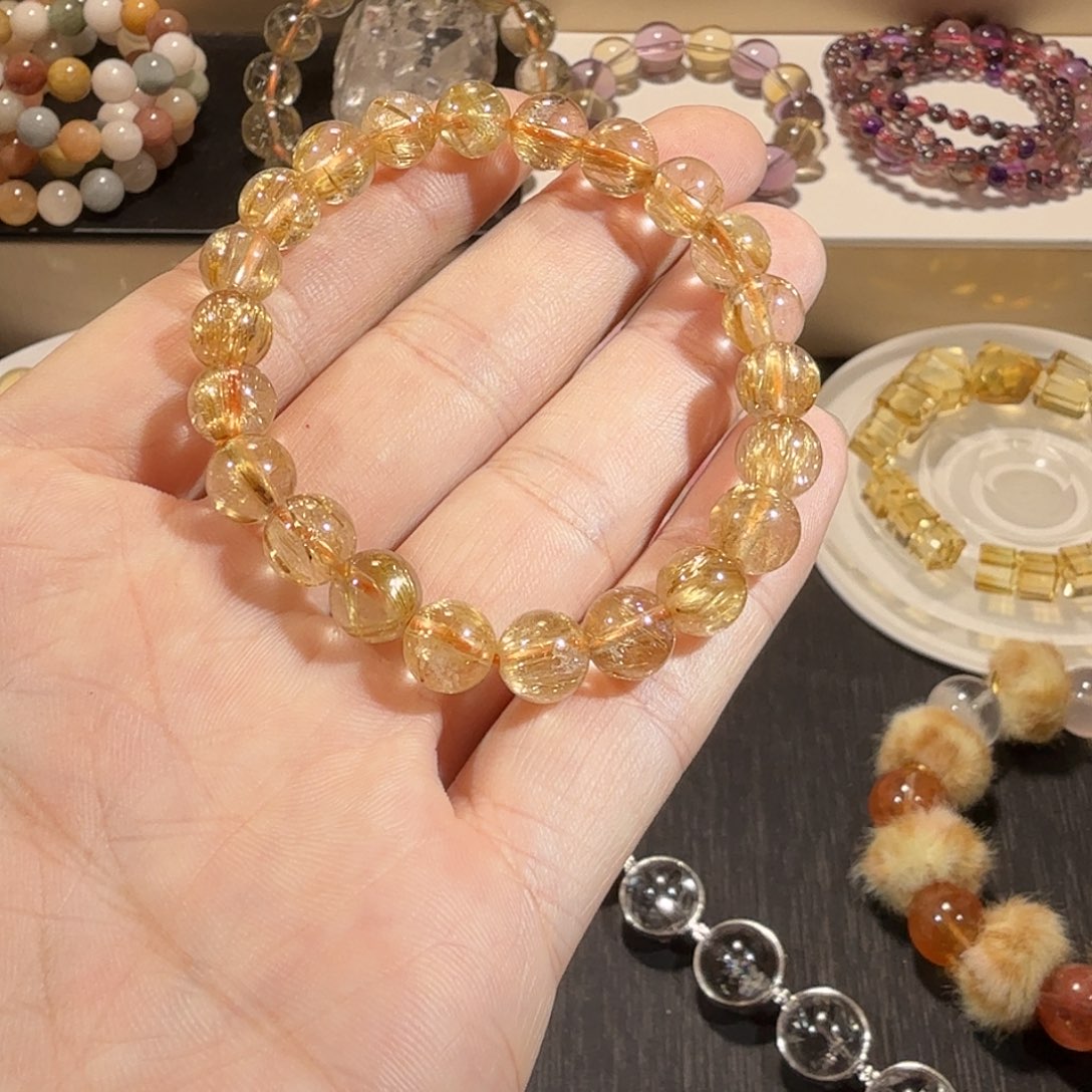 手串水晶未镶嵌8咪板钛金发手串