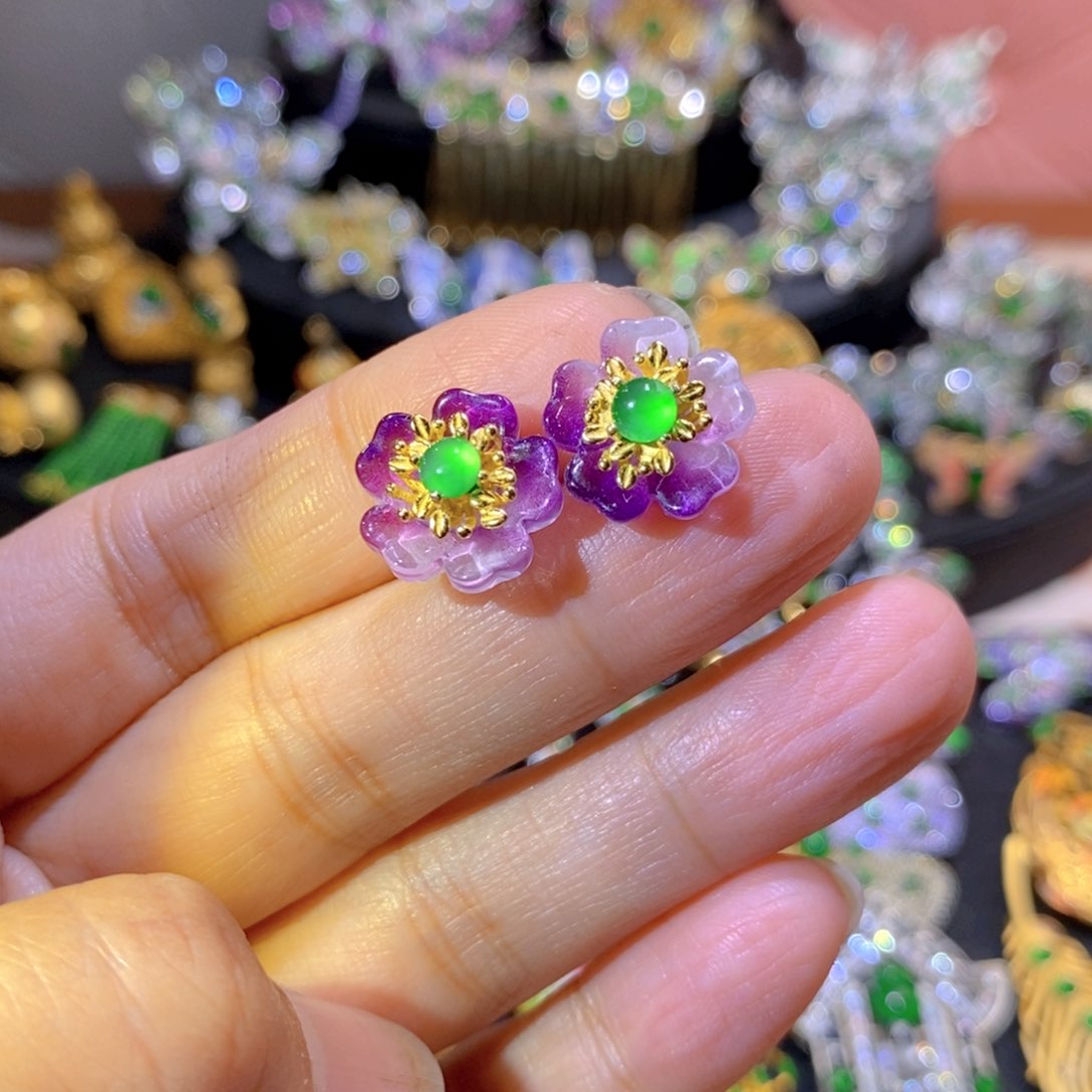 吊坠(不含链)银S925镶嵌翡翠