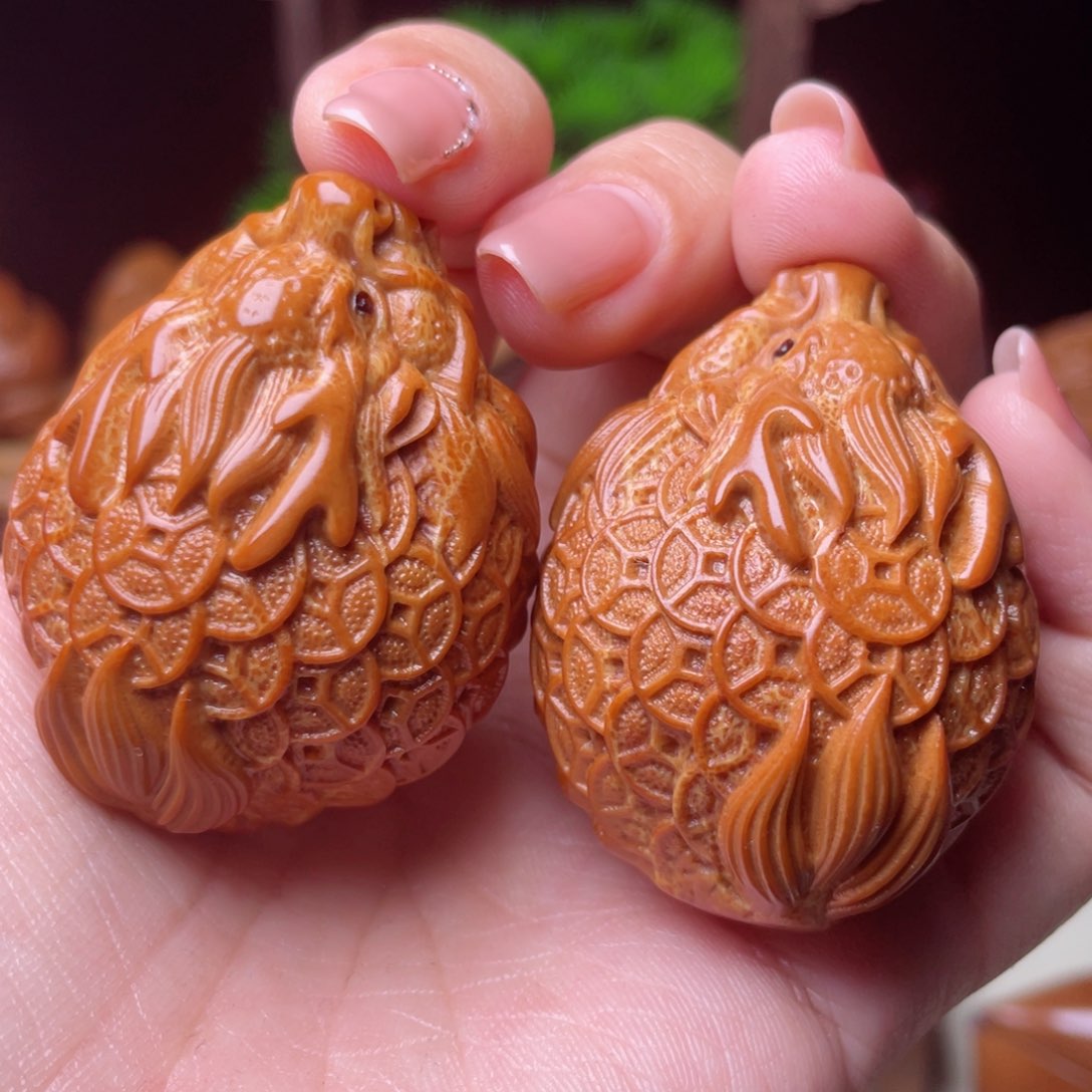 吊坠橄榄核金币龙龟手球3.5