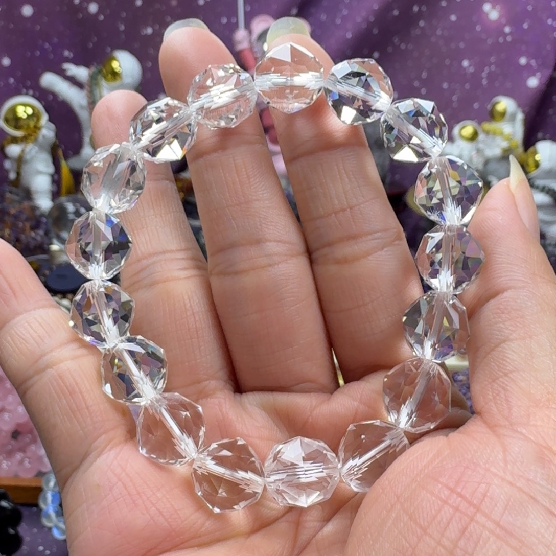 未镶嵌手串水晶白水晶钻切手串