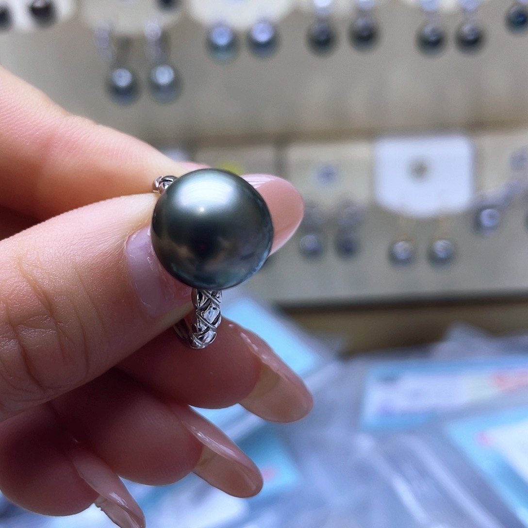 海水珍珠戒指银S925镶嵌