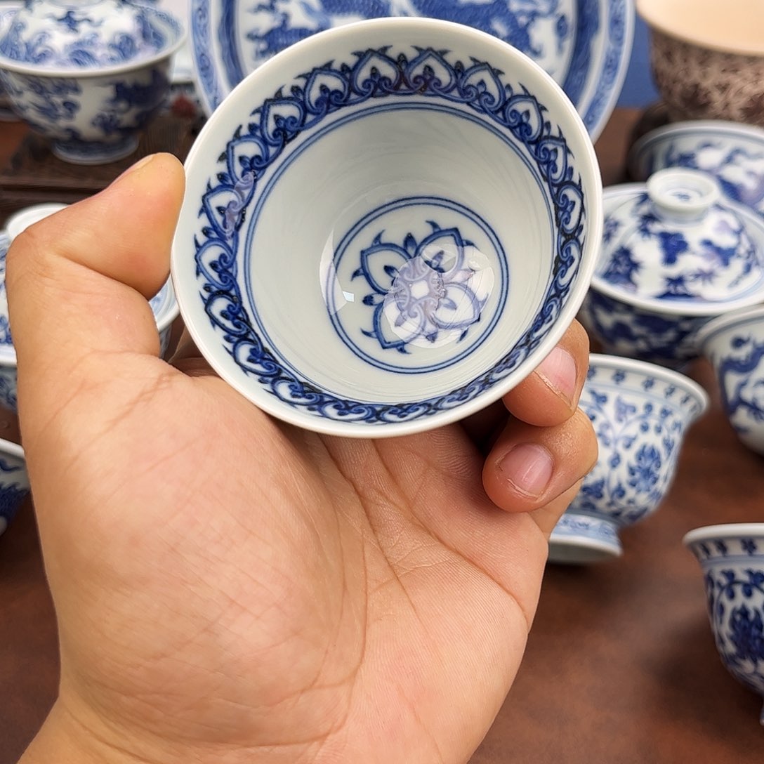 摆件葫芦杯宝相手绘