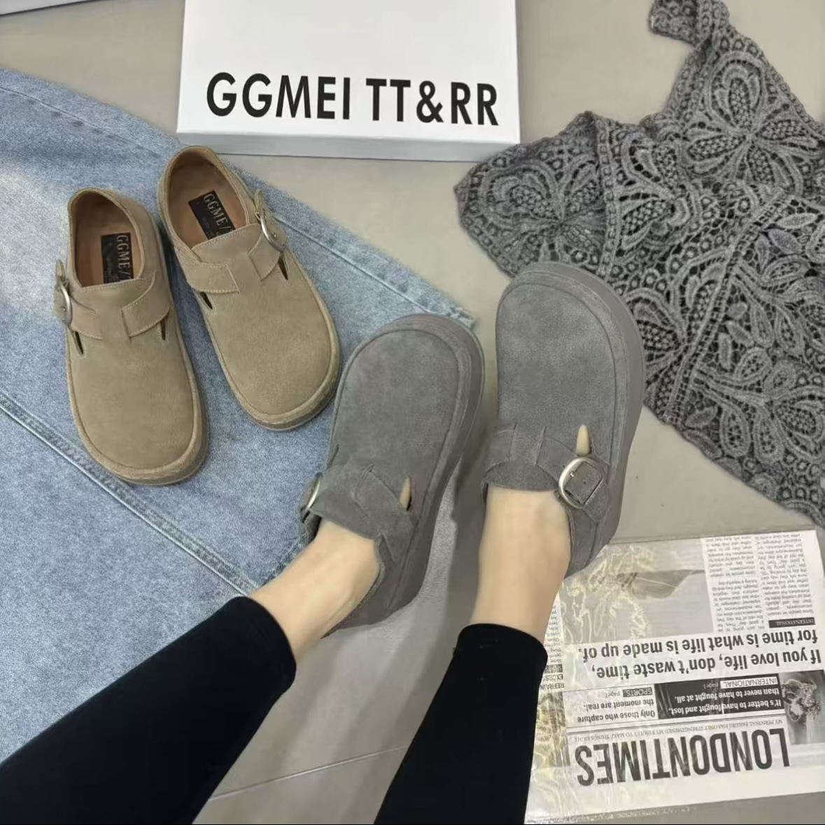 板鞋棉鞋28-150百搭加厚低帮耐磨女鞋豆豆鞋休闲鞋舒适灰色小皮鞋