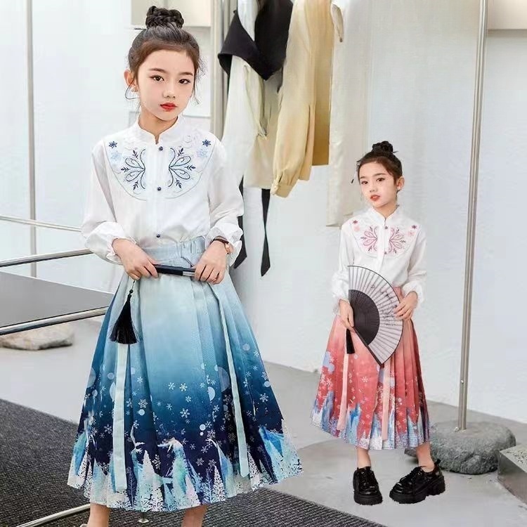 女童2025秋季新款国风马面裙两件套B2608