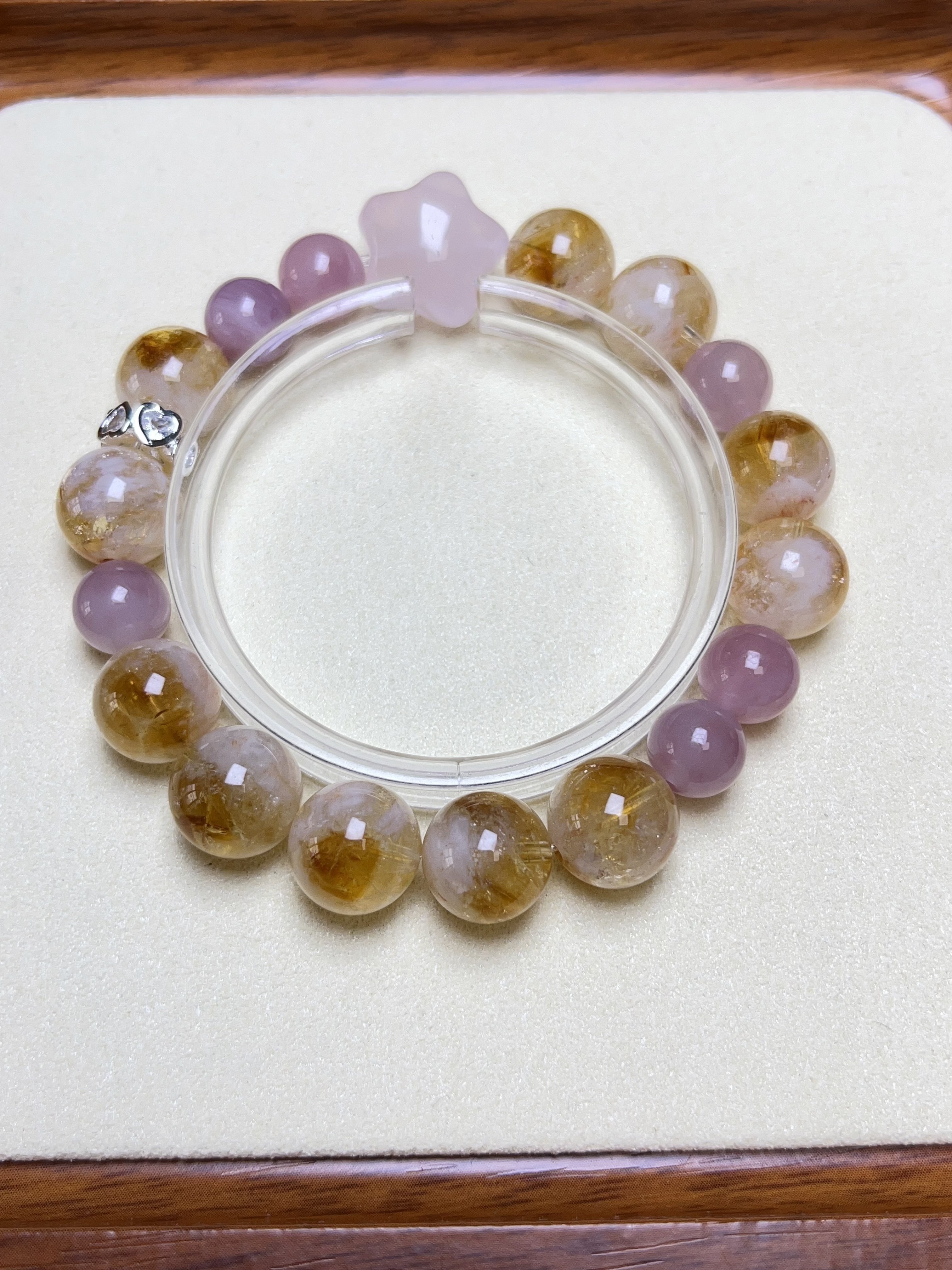 ww51 落日清新 黄塔晶 马粉 粉晶星星手串