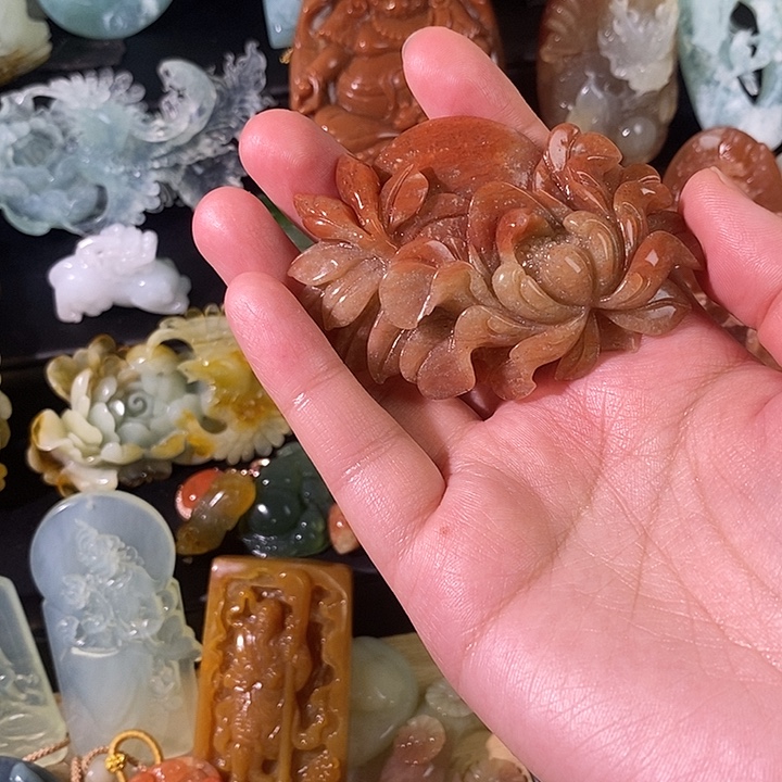 ****爱蛇纹石玉合金颈饰