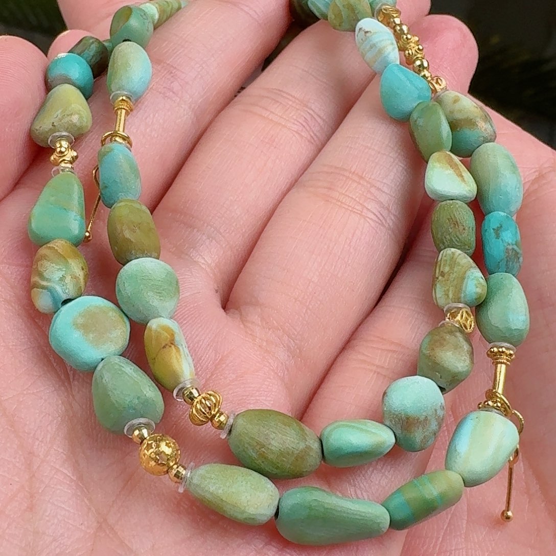 绿松石珠宝奇石18K金镶嵌