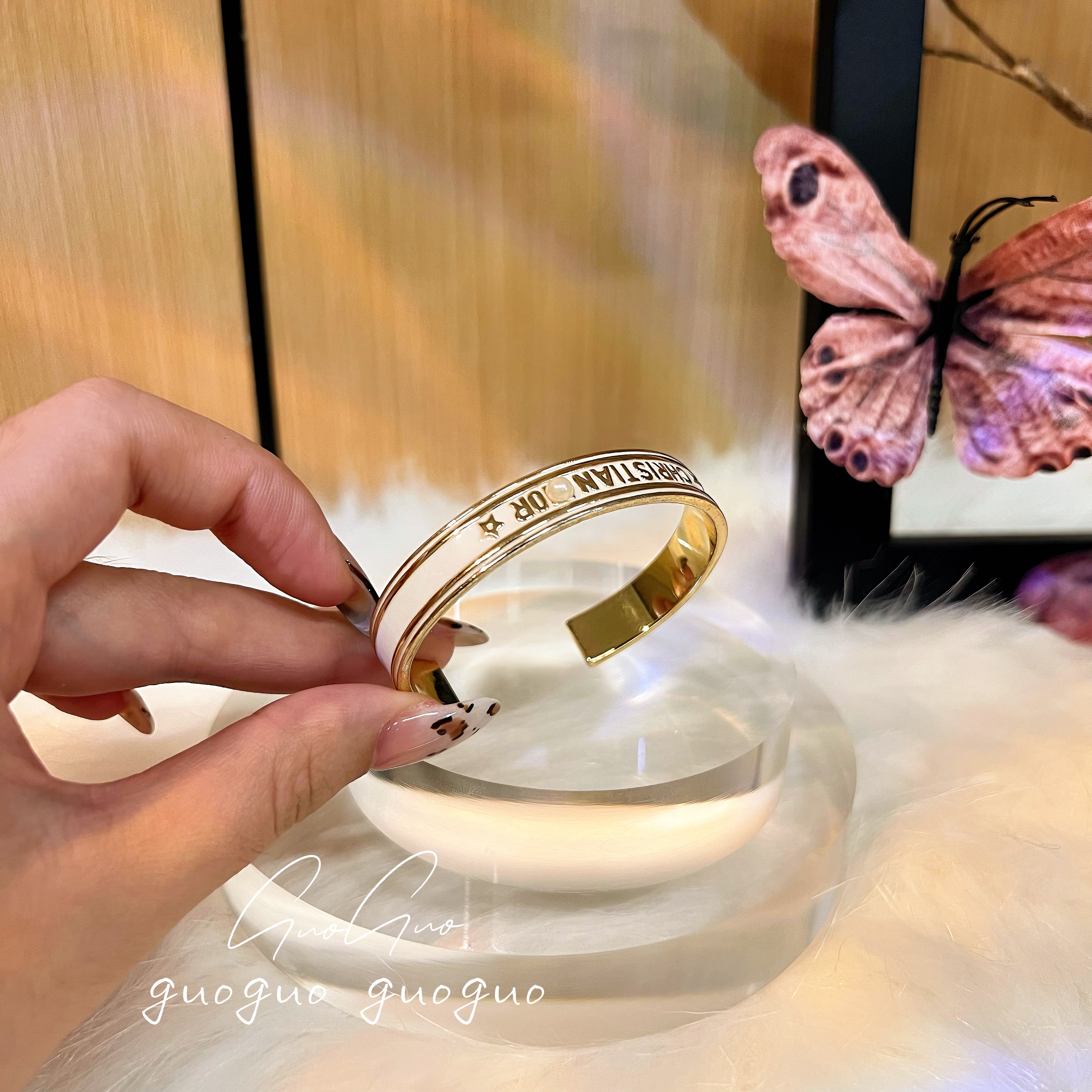 铜合金手镯 白色高级感手镯