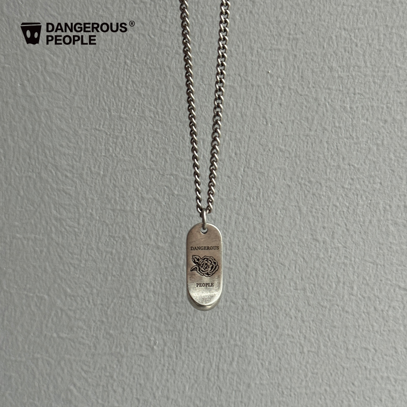 不锈钢项链 Dangerouspeople薛之谦dsp做旧金属玫瑰项链