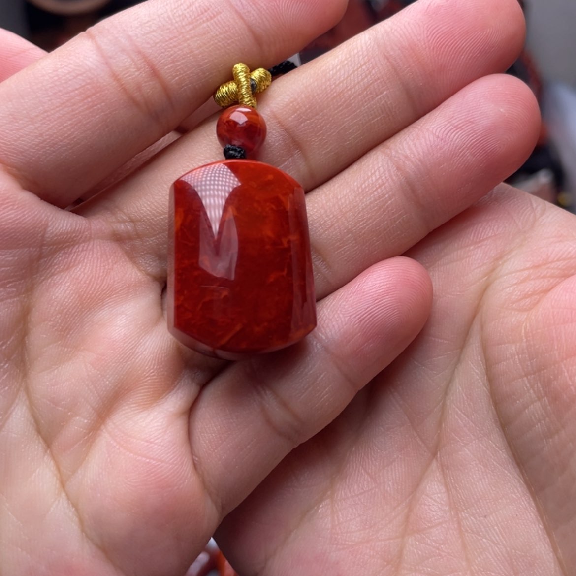 【闪购商品】未镶嵌妖火焰纹无事牌南红玛瑙