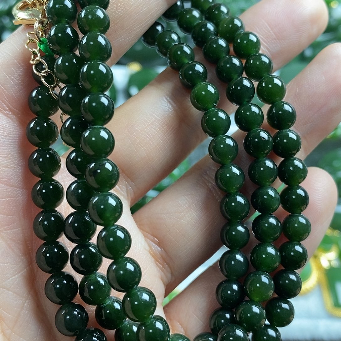 和田玉（碧玉）未镶嵌颈饰6mm
