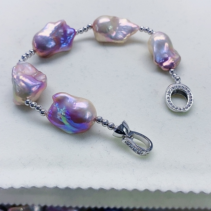 银S925镶嵌耳饰淡水珍珠