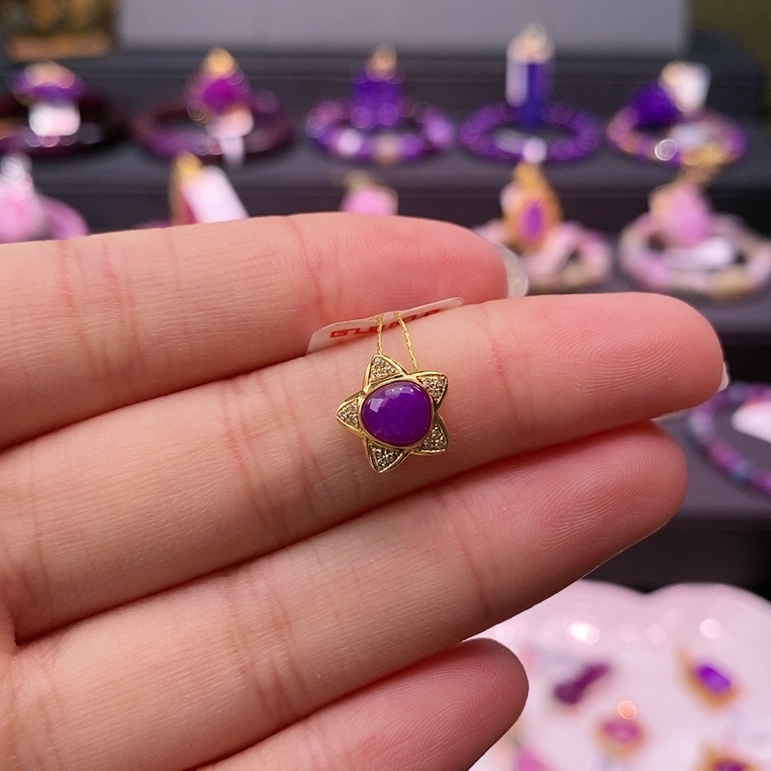 苏纪石（舒俱来）18K金镶嵌耳坠