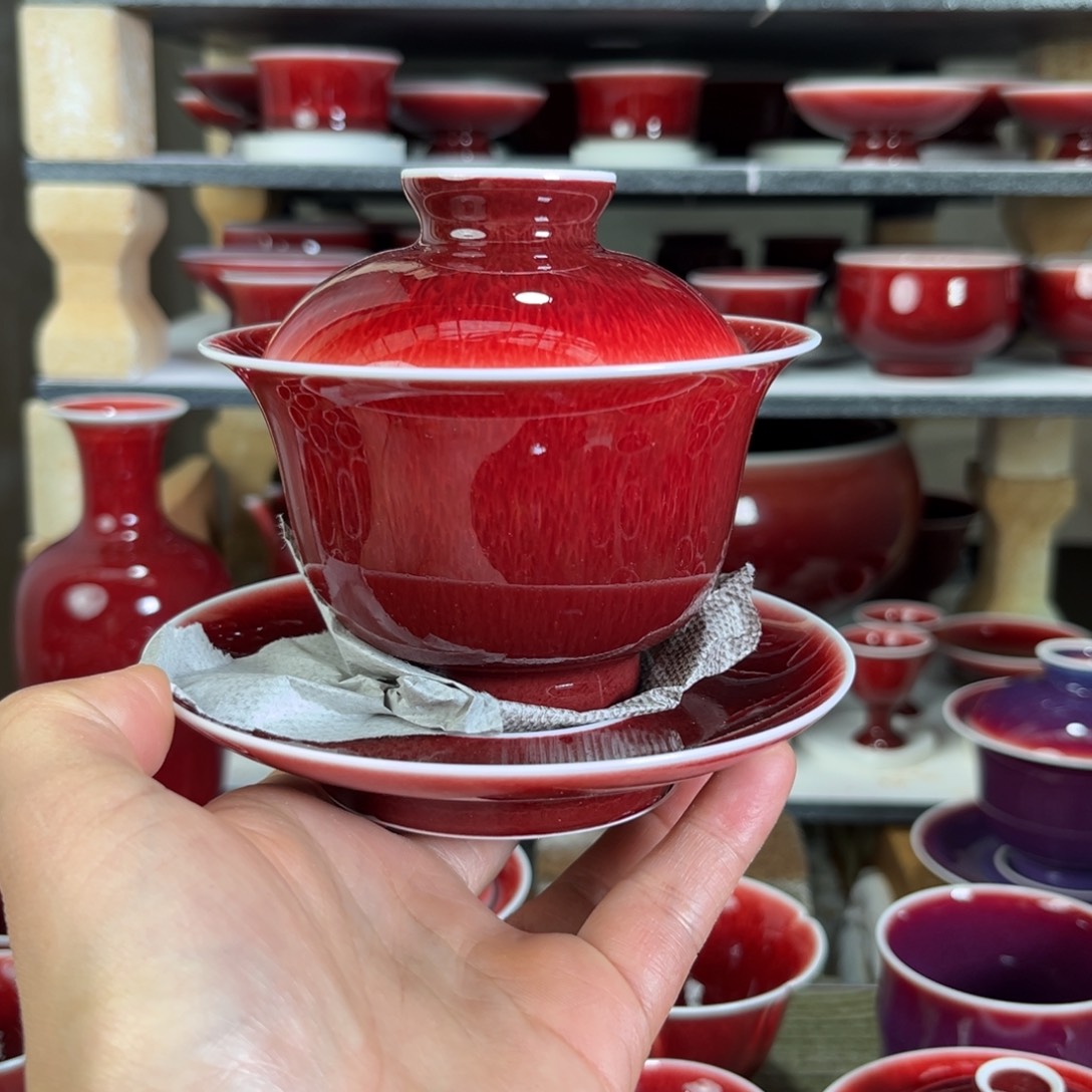 景德镇陶瓷元宝盖碗福利