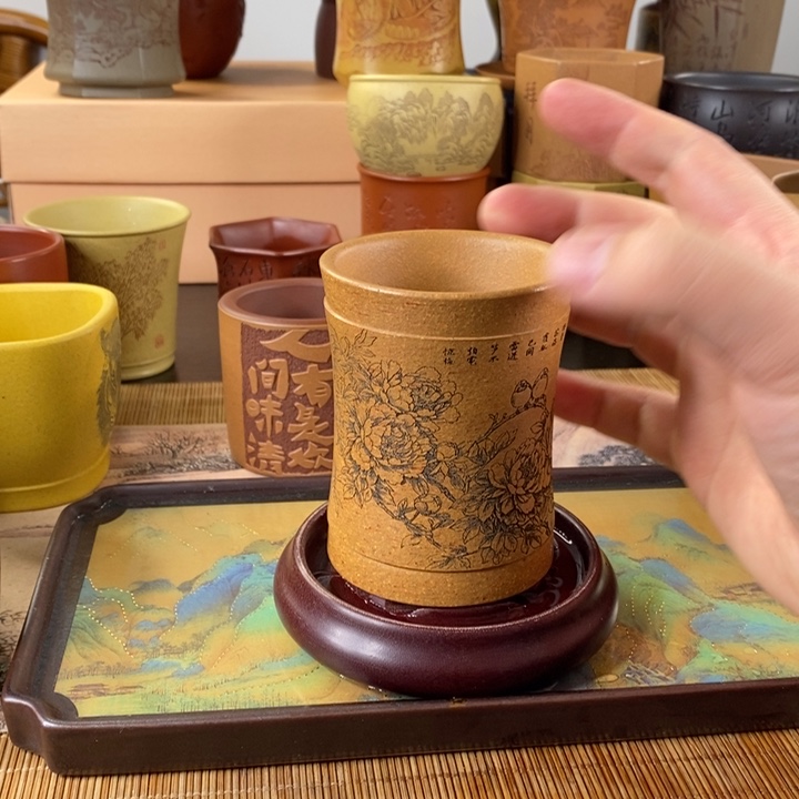 紫砂茶杯欢庆飞主人杯