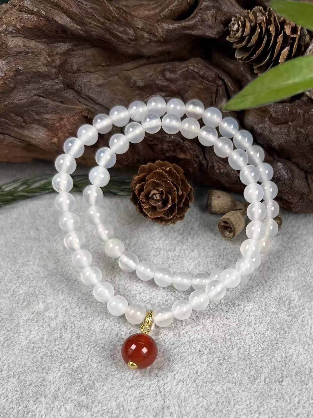 天然玛瑙多圈手串-h116