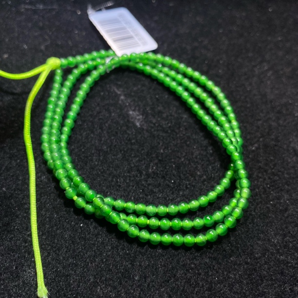 危料专卖天然翡翠A货小米珠项链卡3mm