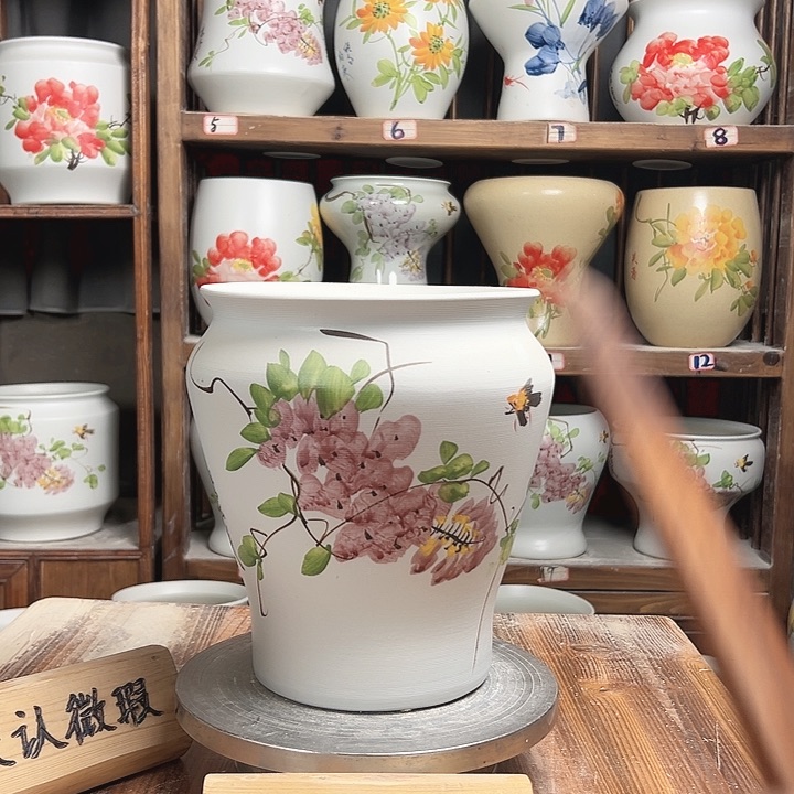 摆件小脚紫藤新款陶瓷陶瓷