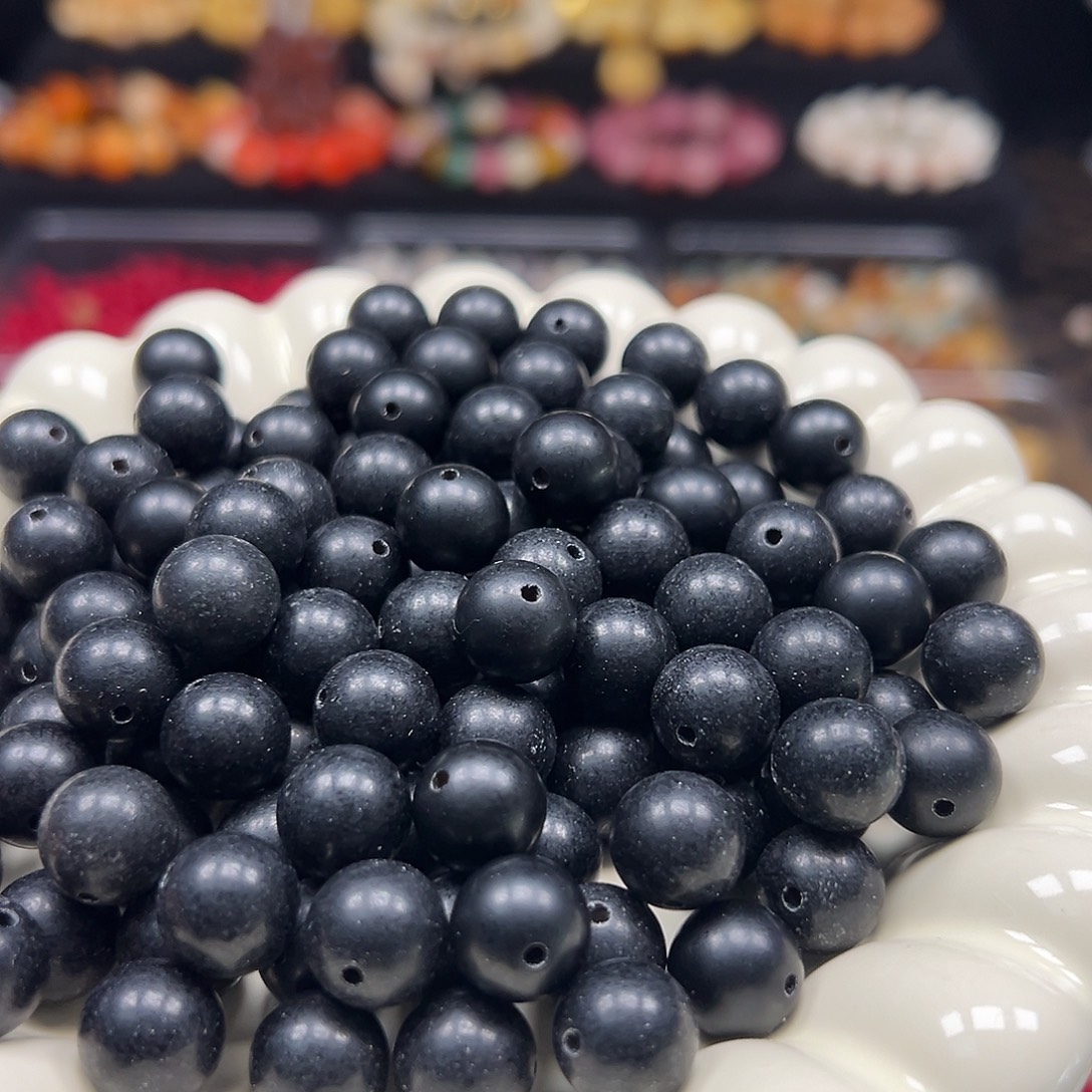 手串菩提根/象牙果卡12黑金圆500颗