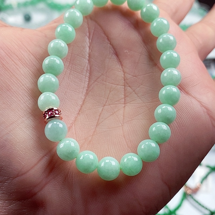 翡翠手链未镶嵌卡7+