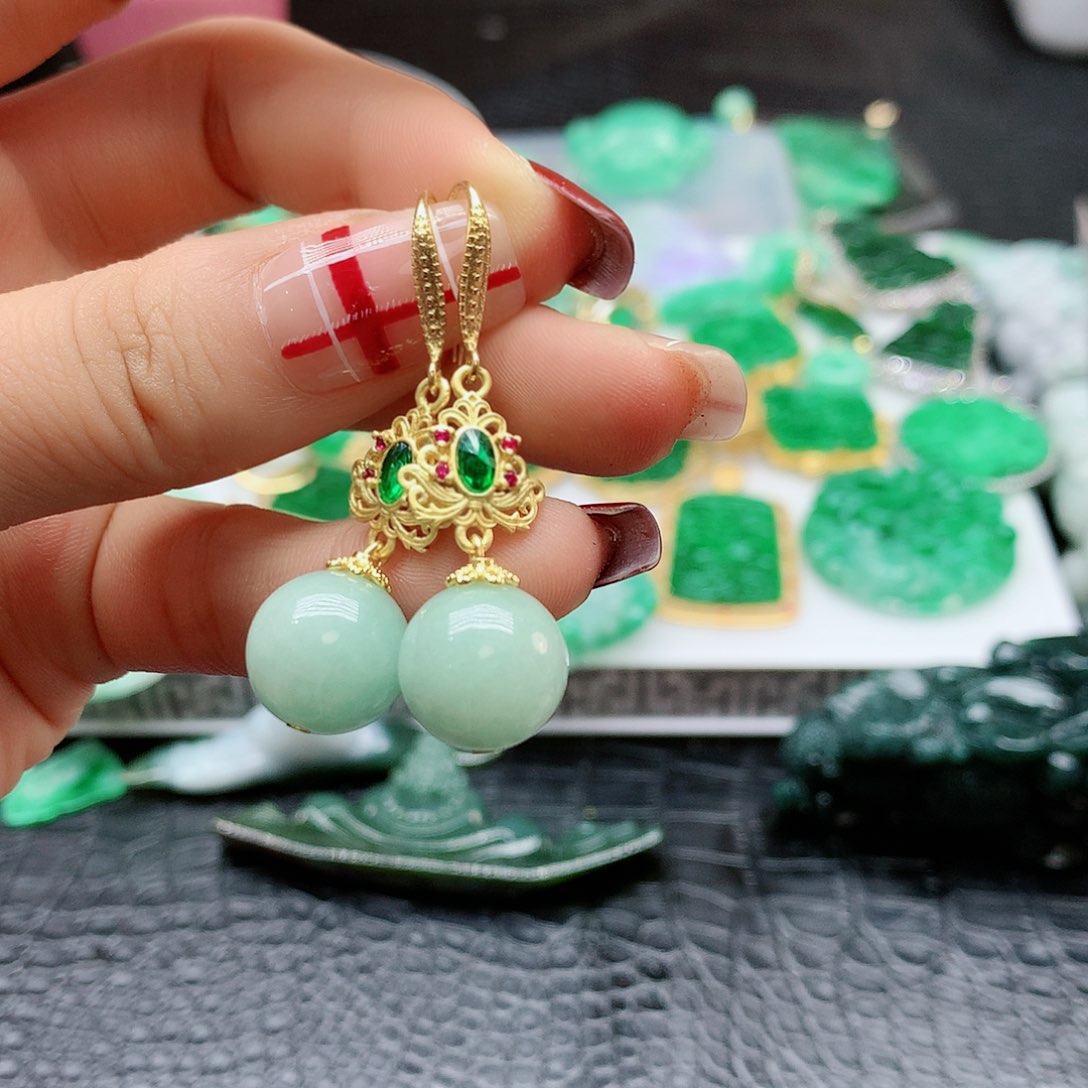 【闪购商品】翡翠耳饰银S925镶嵌，