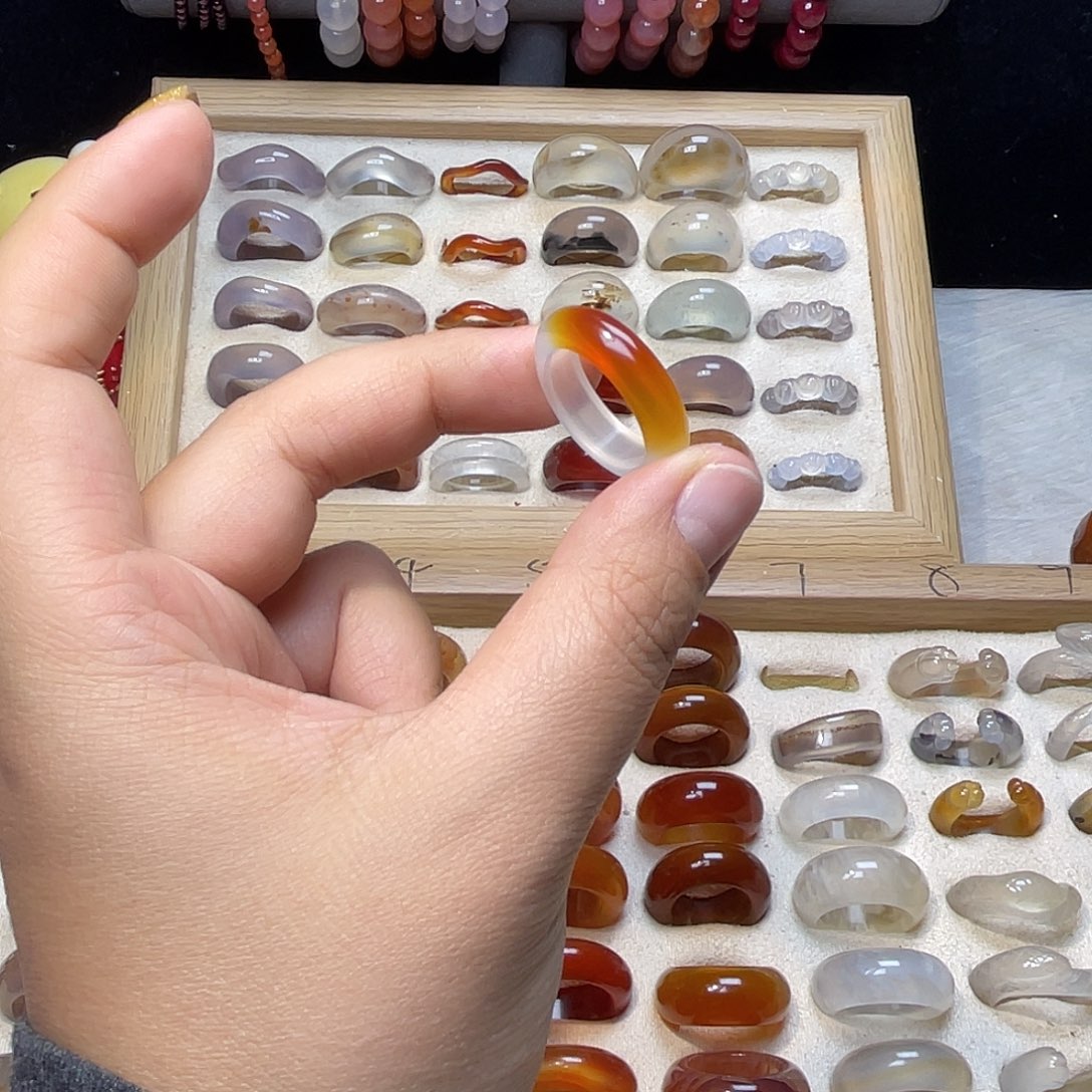 佛****玛瑙/玉髓合金戒指A03港19不退换