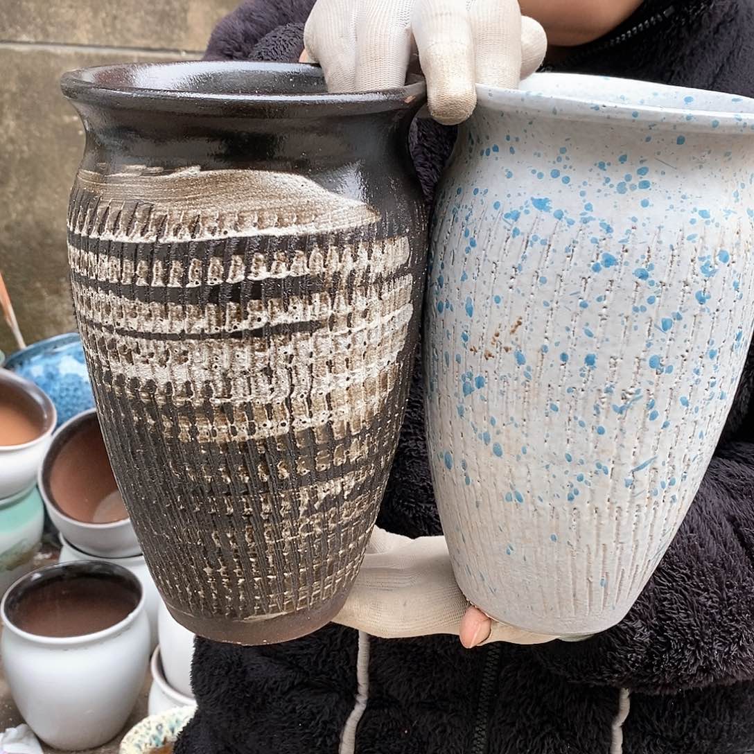 紫砂花盆瑕疵口15高25瑕疵