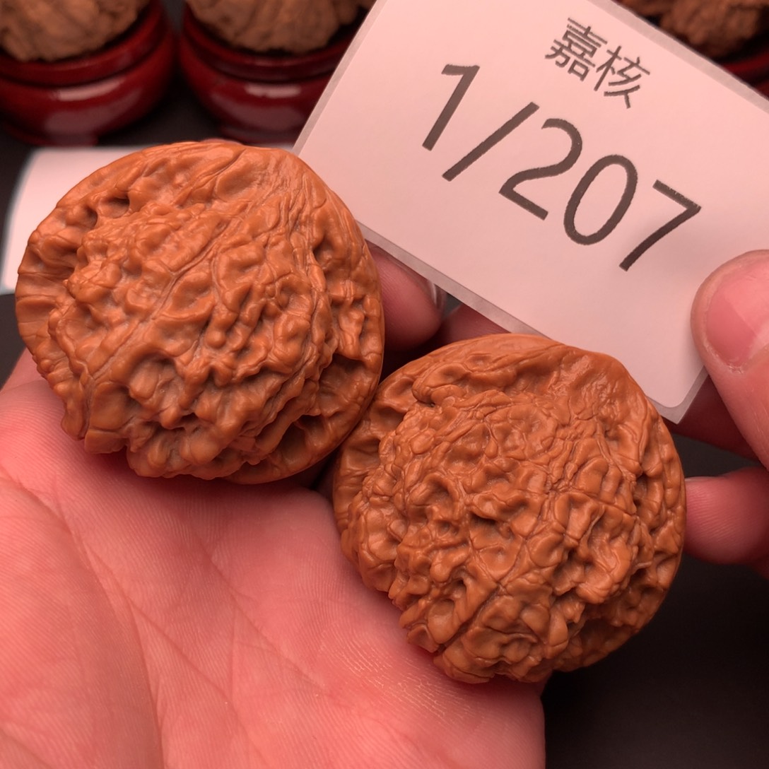 文玩核桃把件粗筋官帽45