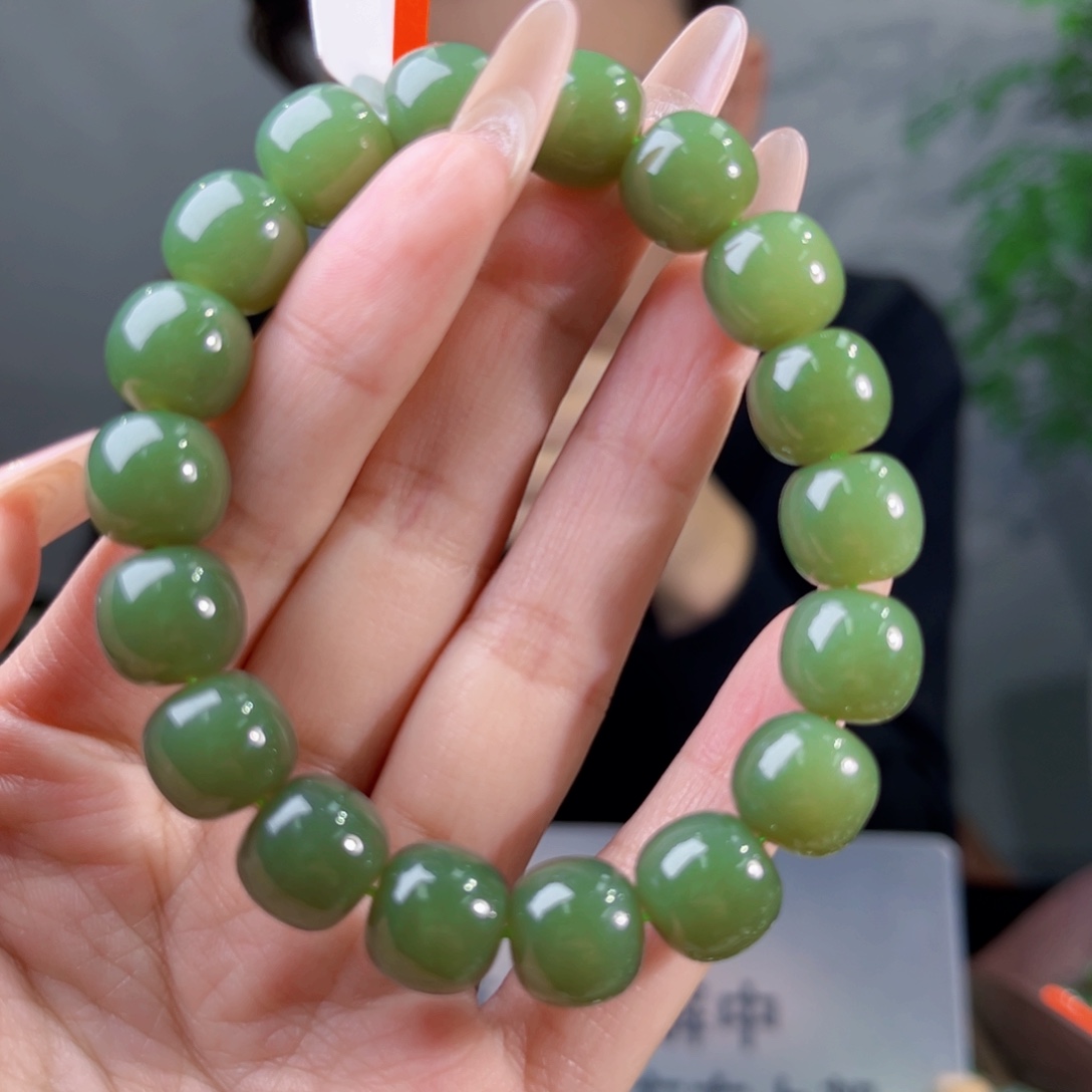 和田玉未镶嵌手链纯天然和田玉新疆若羌青黄口卡12