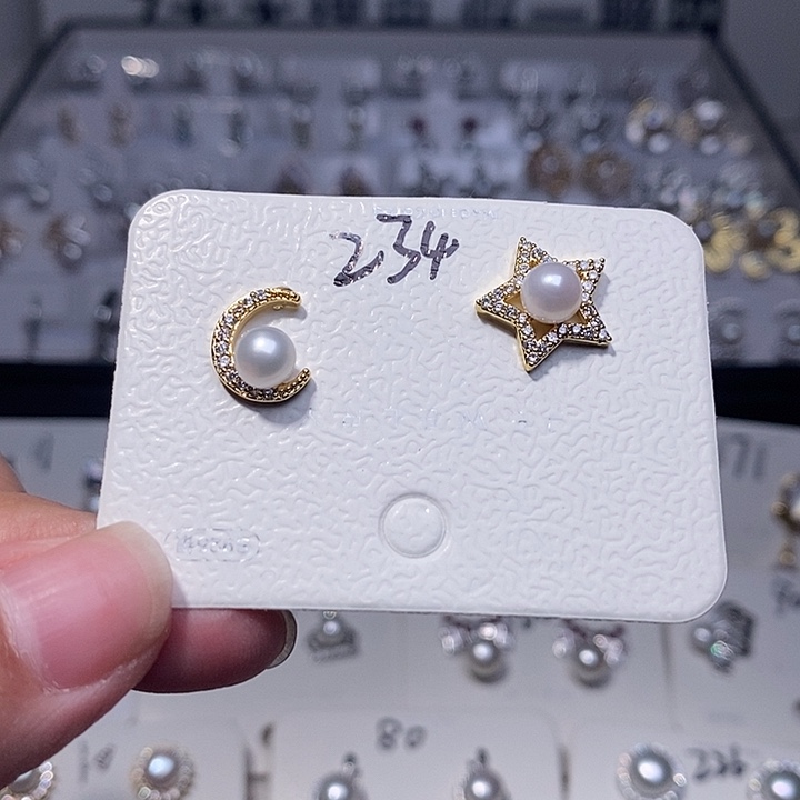 耳饰淡水珍珠银S925镶嵌