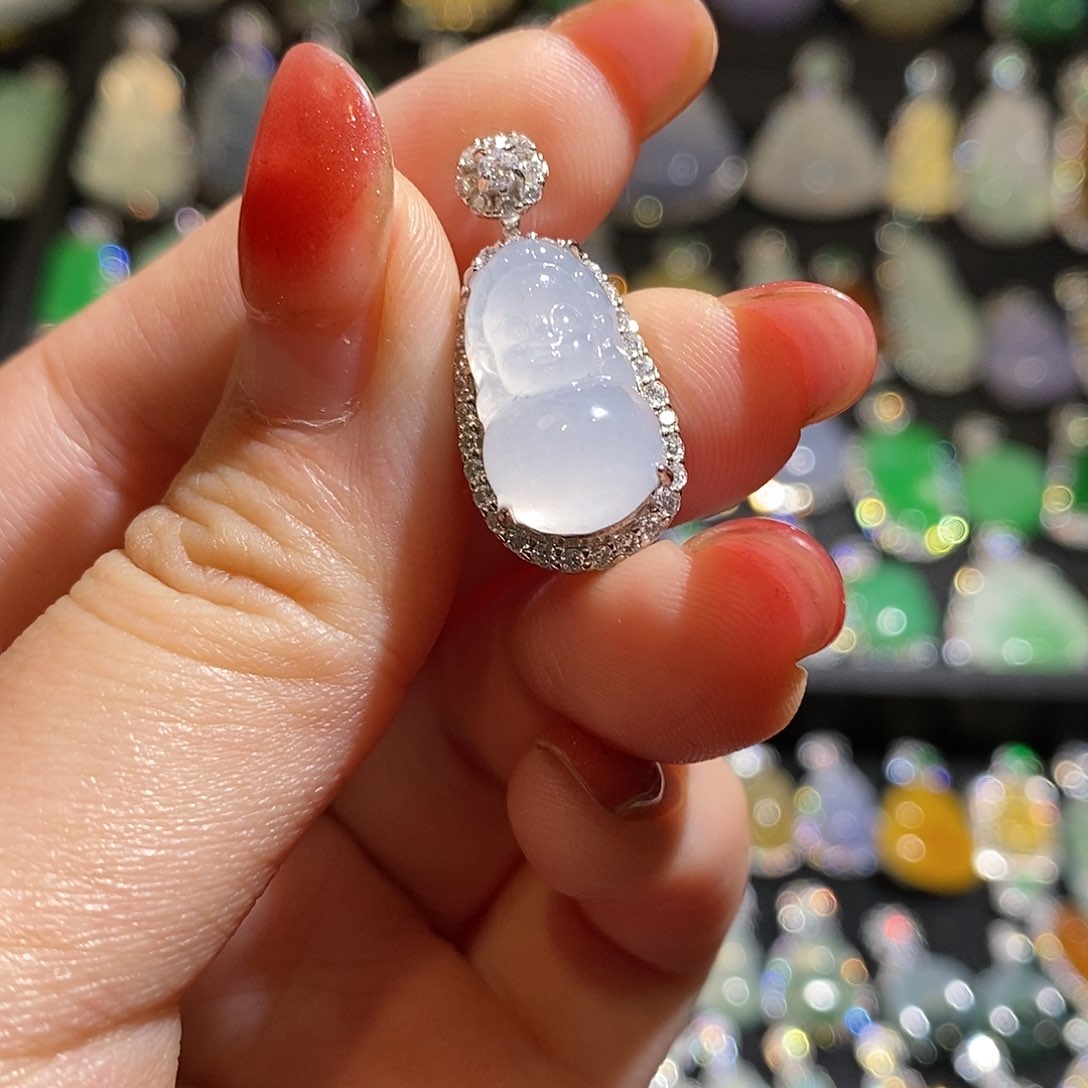 颈饰银S925镶嵌翡翠天然翡翠