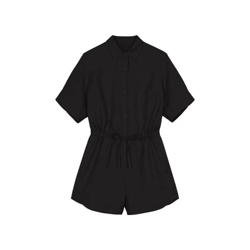 拾光家女款亚麻连体短裤4049