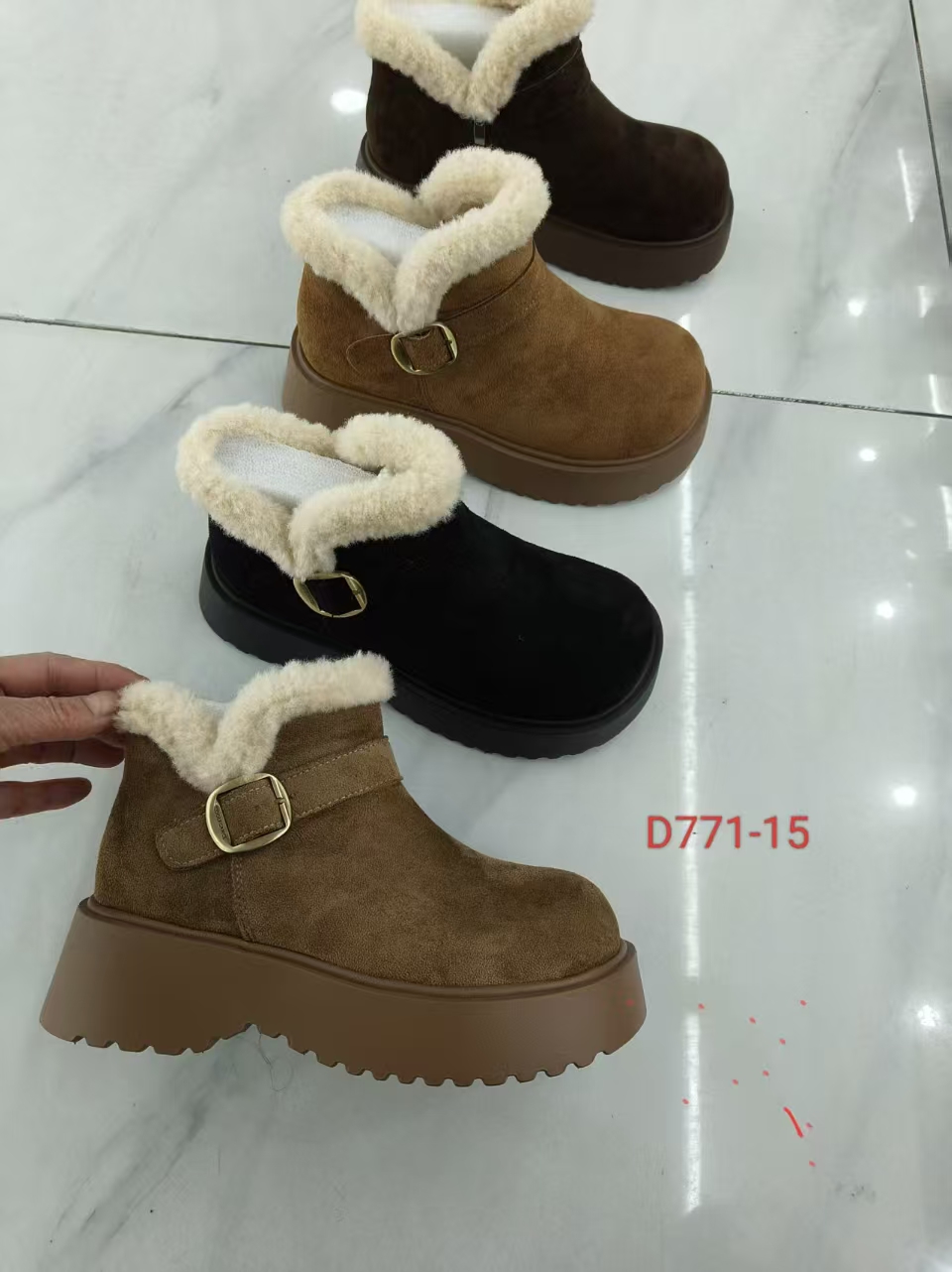 771-15保暖圆头加绒女士时尚时尚雪地靴女靴冬季
