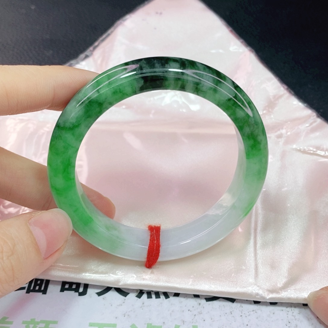 未镶嵌手镯翡翠53.8正圈
