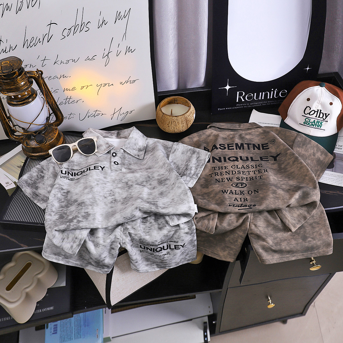 儿童短袖套装夏季新新款男童T恤2025POLO衫帅气潮流休闲童装批发