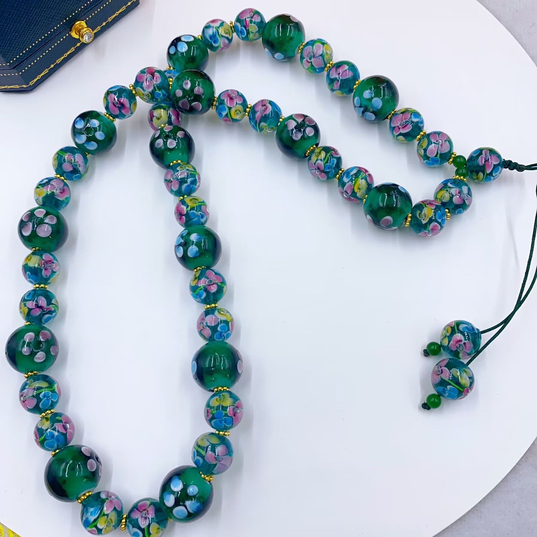 项链 2766 绿色圆珠珠项链多样性发货