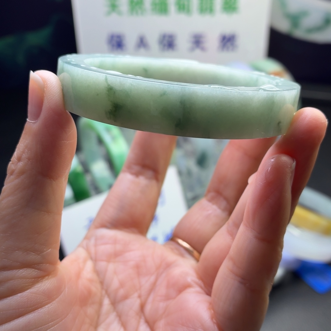 定制翡翠未镶嵌翡翠手镯开播福利