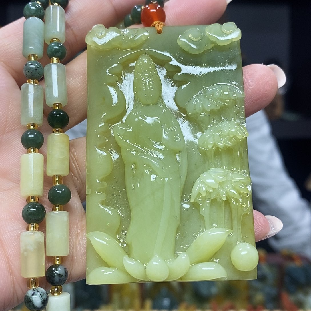 未镶嵌岫玉挂件吊坠手把