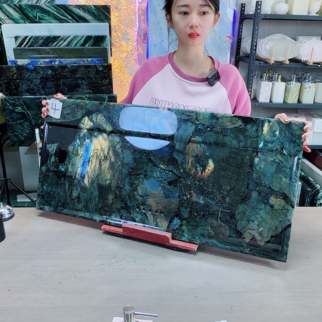 大理石古***森80*38蓝翡翠茶盘