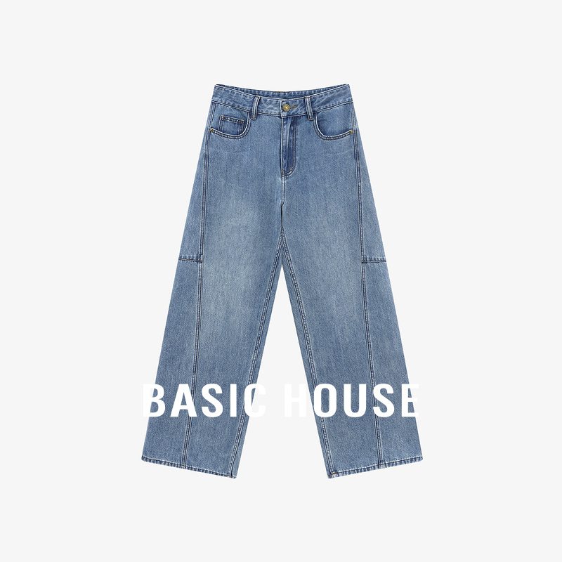 Basic House/百家好夏季薄款休闲时尚百搭直筒牛仔裤-B0625B5APA2
