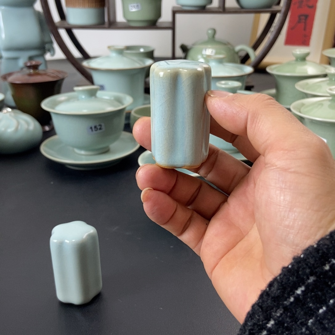 @***奥天青釉梅花盖置福利