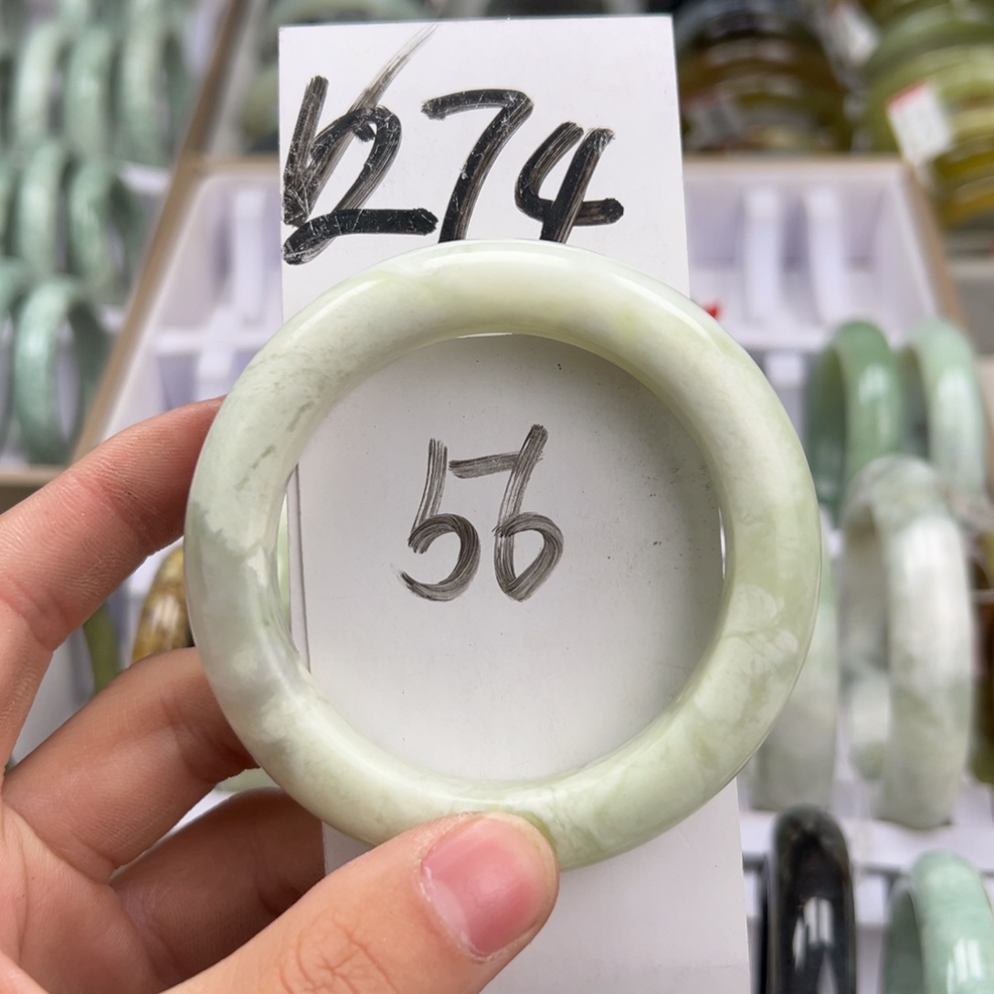 岫玉手镯未镶嵌天然岫玉微瑕