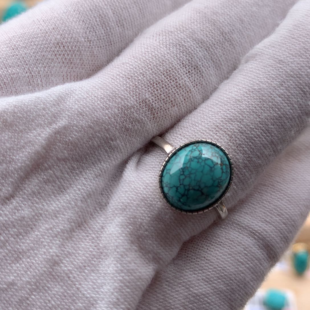 绿松石珠宝奇石银S925镶嵌