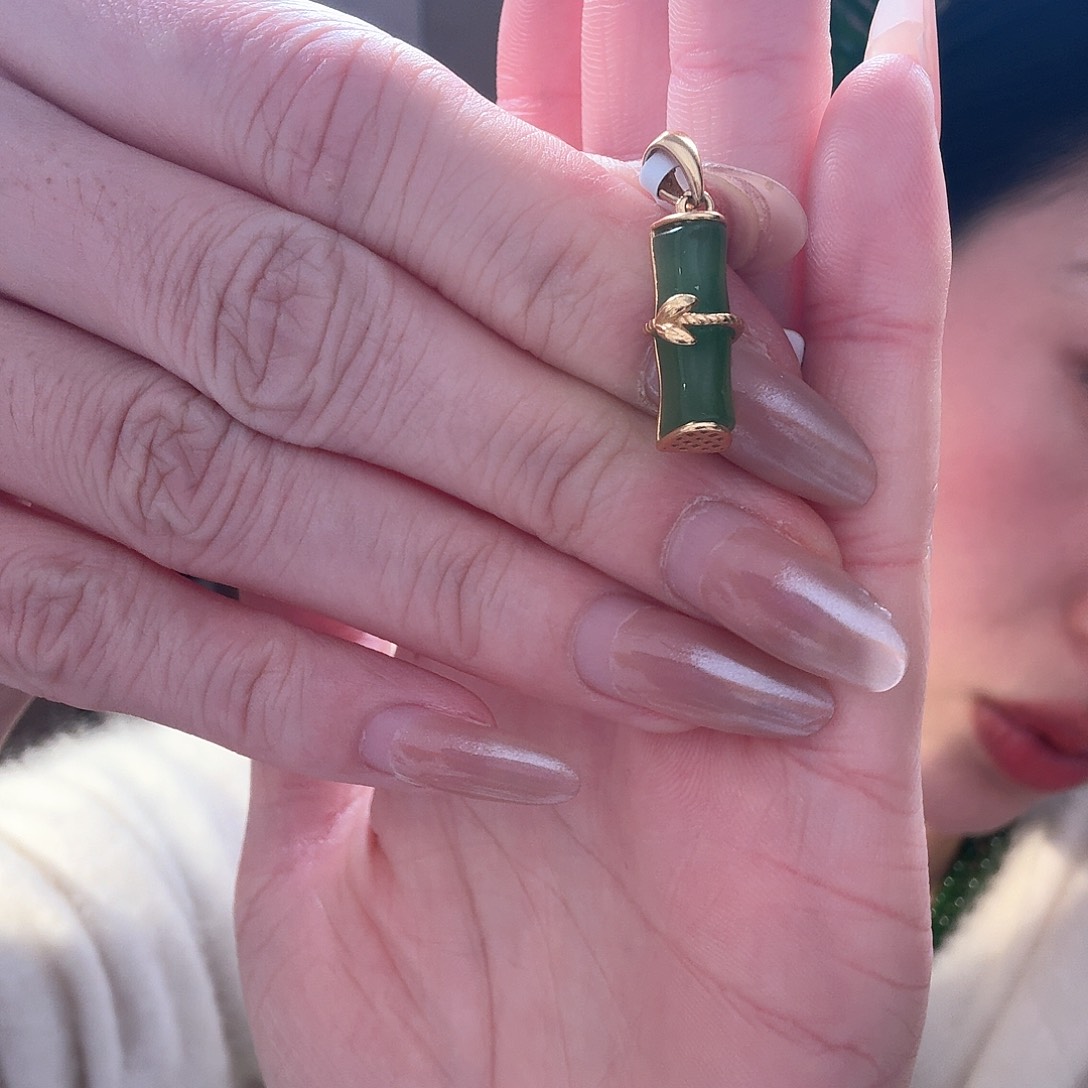 和田玉颈饰银S925镶嵌