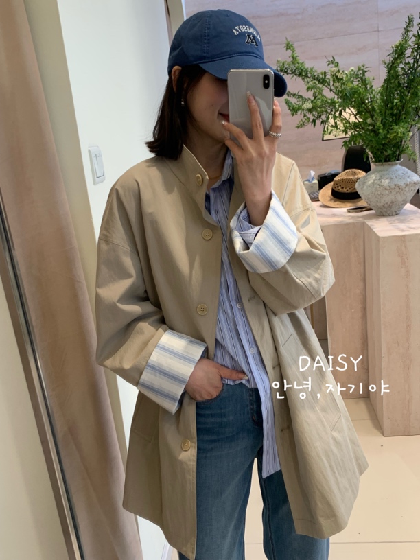 【DAISY】条纹袖风衣外套