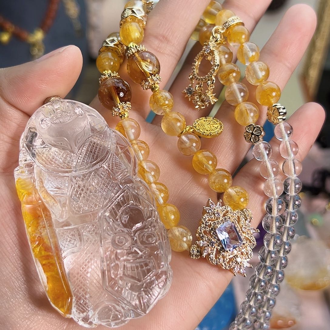 水晶颈饰未镶嵌吕*胖水晶