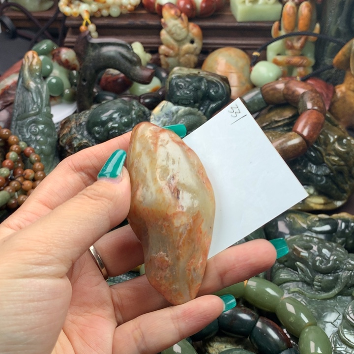 岫岩河磨玉（透闪石质玉）手把未镶嵌