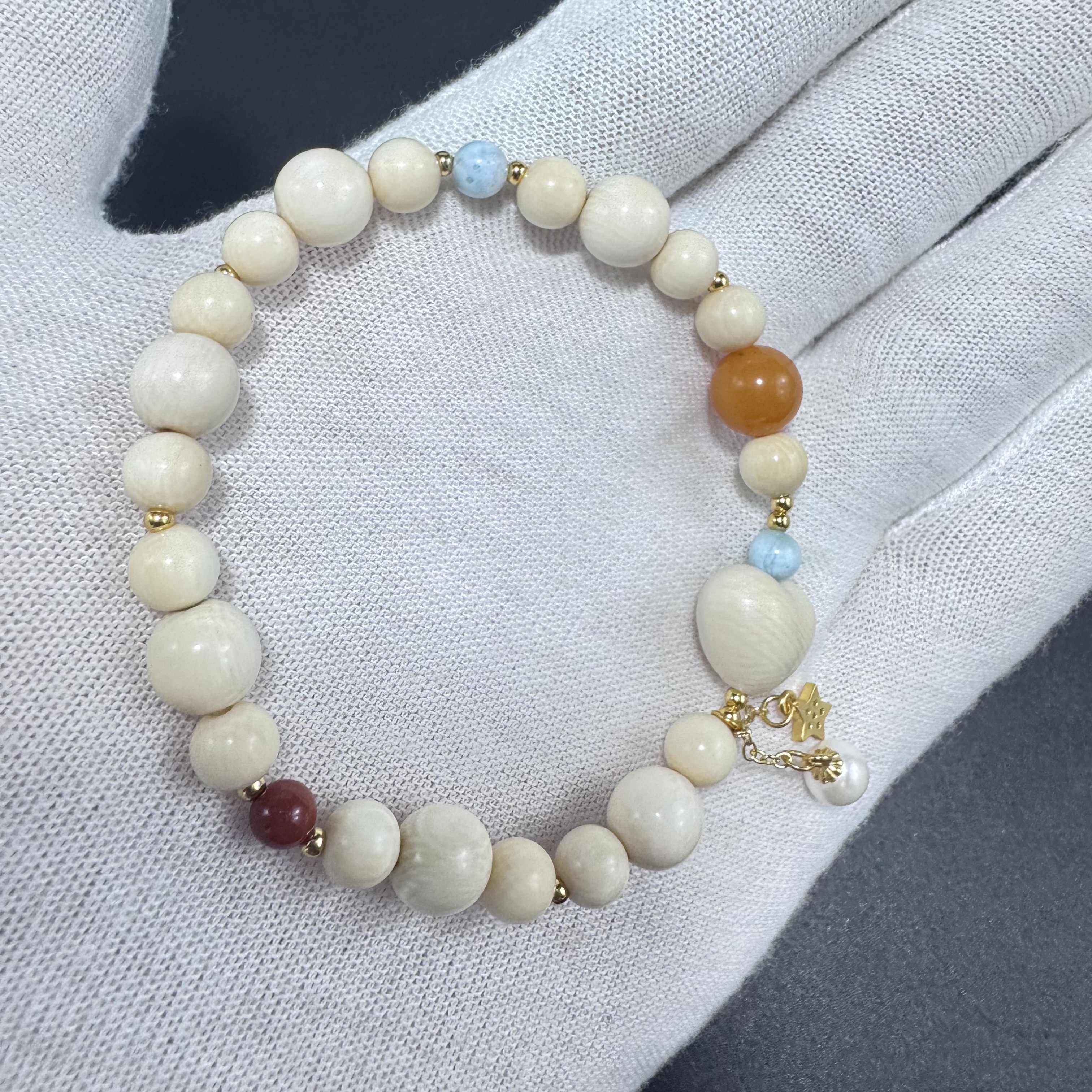 【DIY设计款】DIY0017天然猛犸牙吊坠手链冰料精品